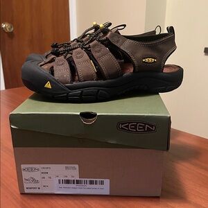Men’s Keen Dark Brown and Black Outdoor Sandals